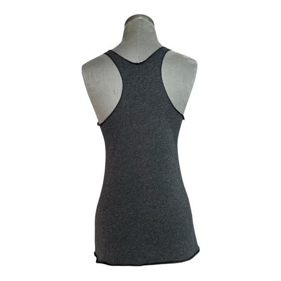Women’s Tank Top CHIN UP Apparel Gray White Inspirational Print Sleeveless Top - Picture 4 of 4